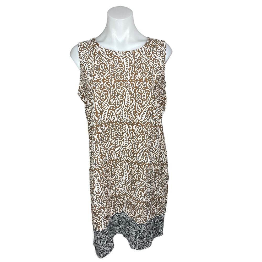 Made With Love Paisley Colorblock Print Sleeveless Boho Shift Mini Dress Size M